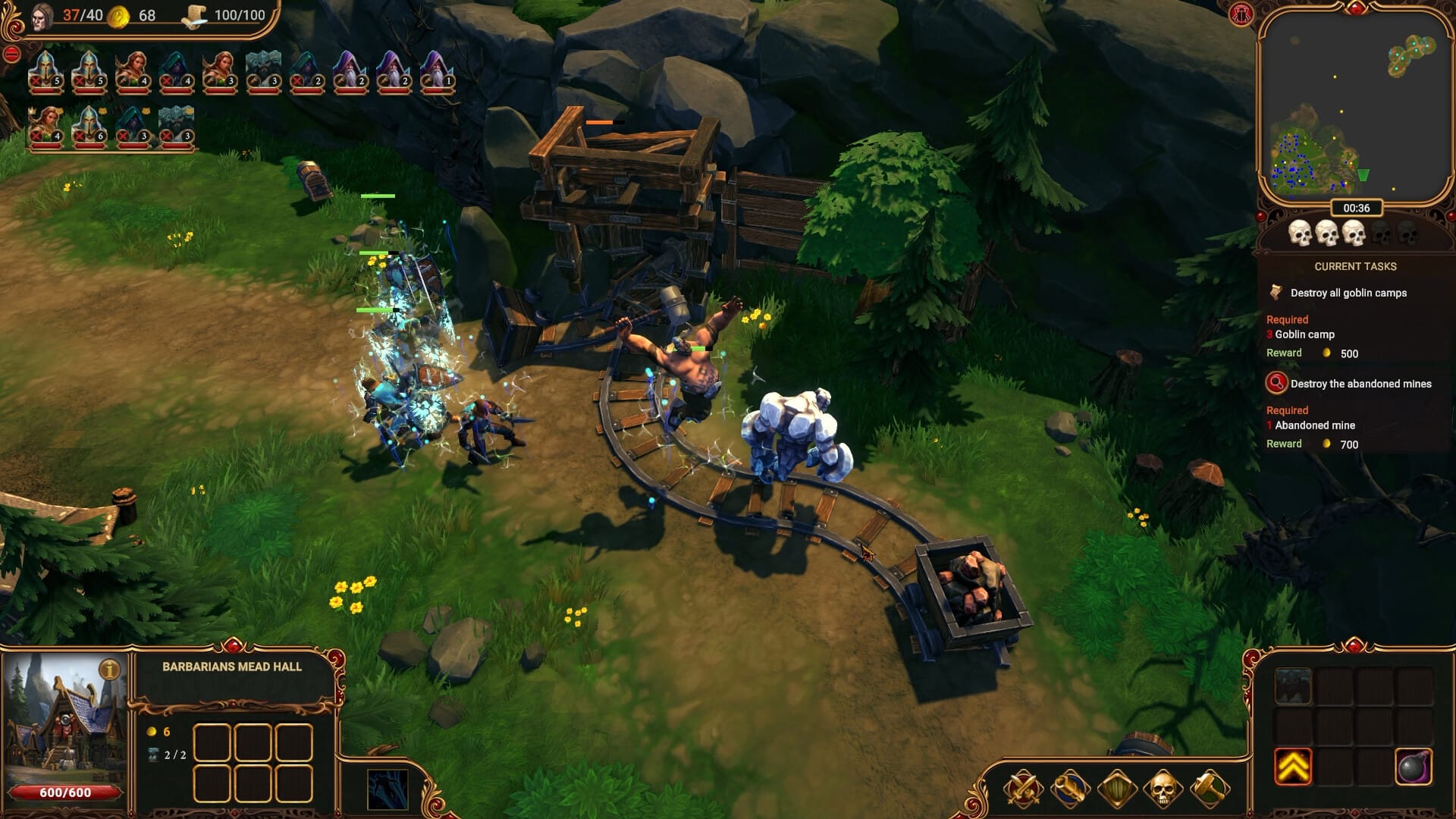 Сцена боя в фэнтезийной стратегической игре Lessaria