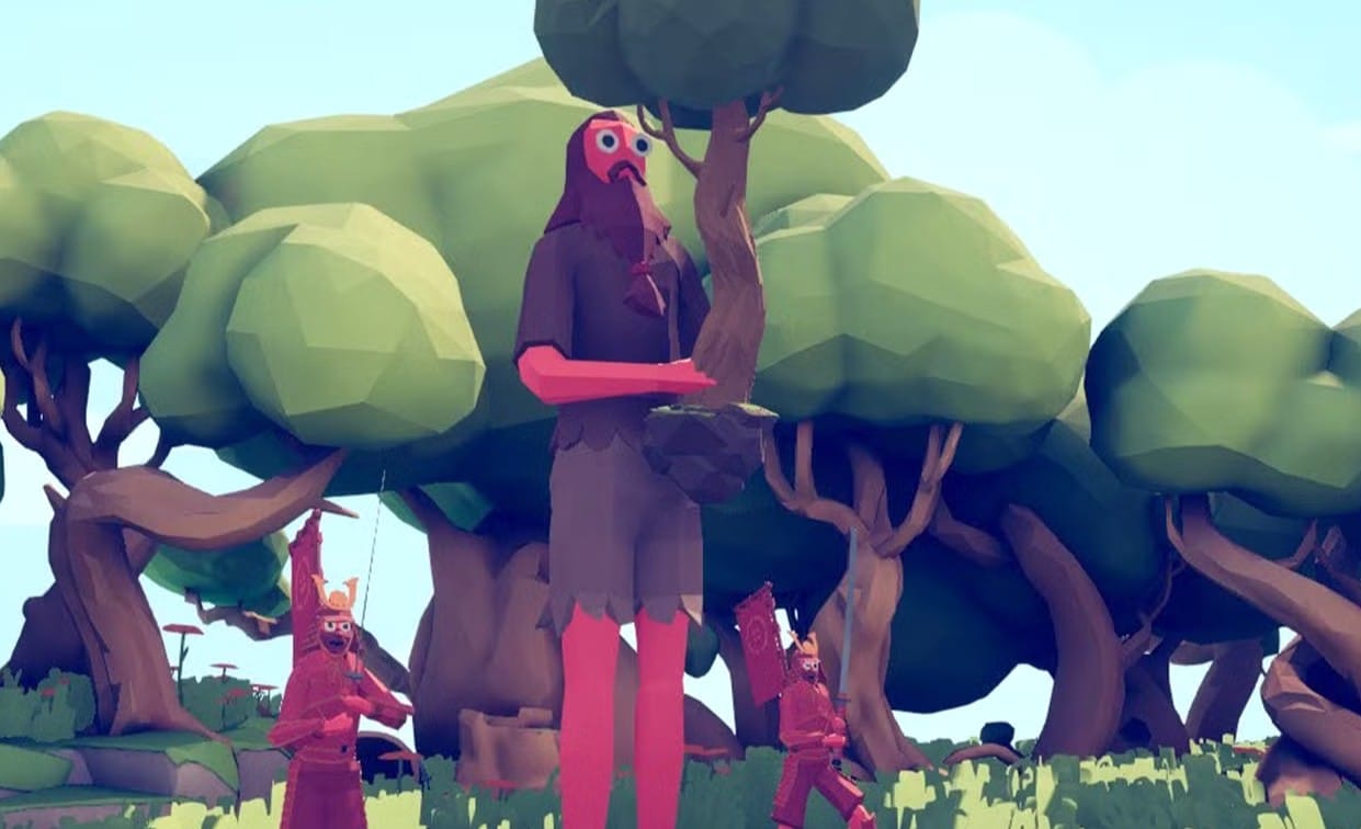 Древесного гиганта Totally Accurate Battle Simulator легко увидеть в лесу