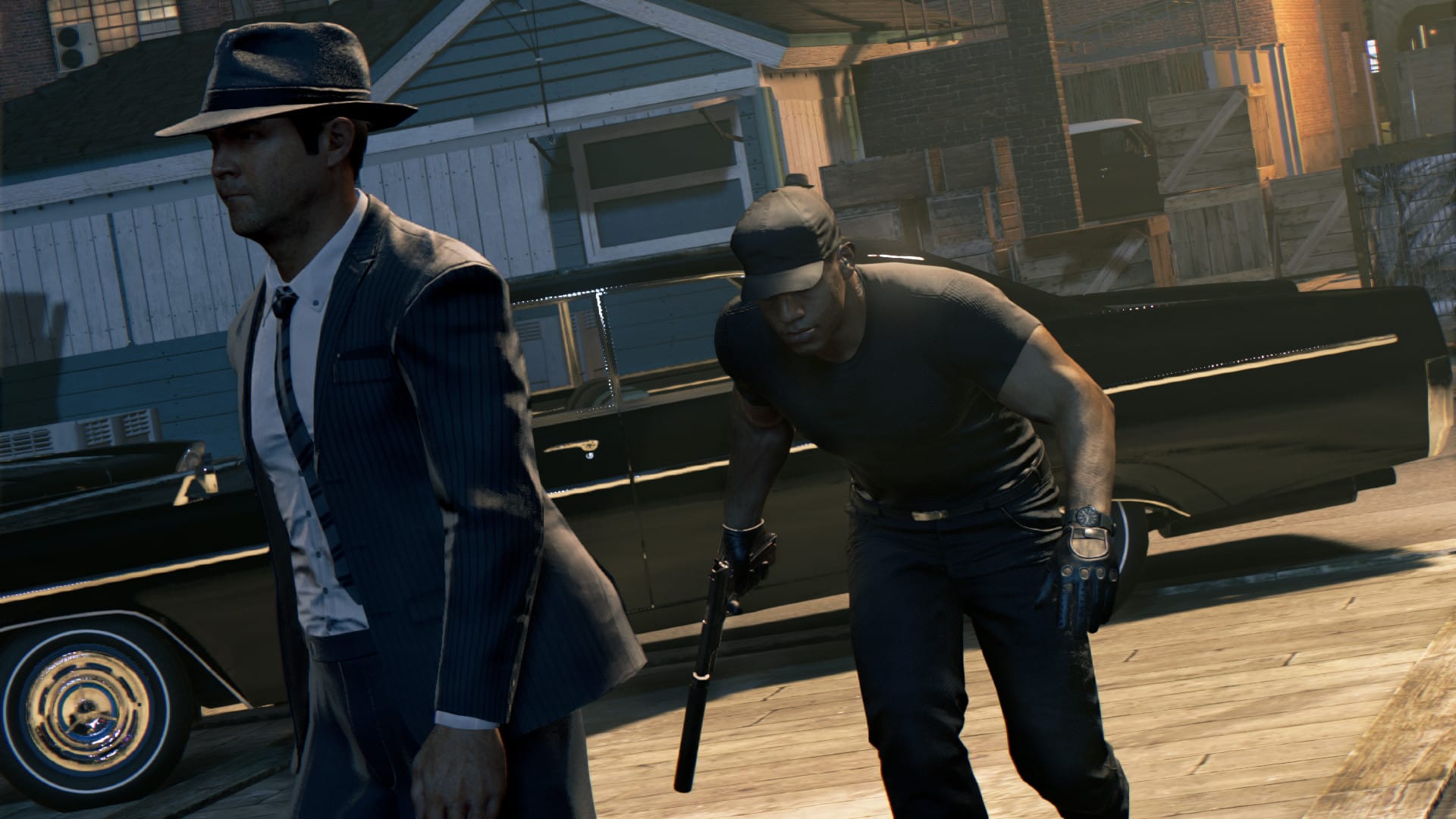 Линкольн подкрадывается к своей жертве Mafia 3: Definitive Edition