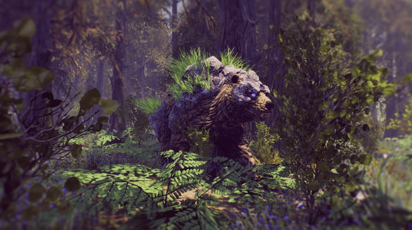 медведь - крупный враг в ASKA