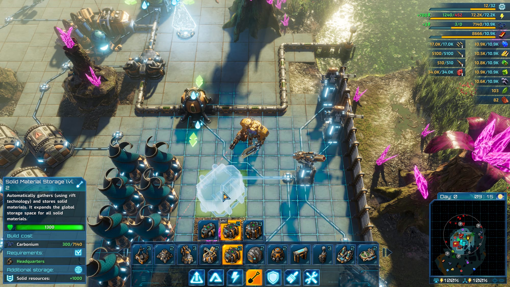 выбор инструментов The Riftbreaker интерфейс