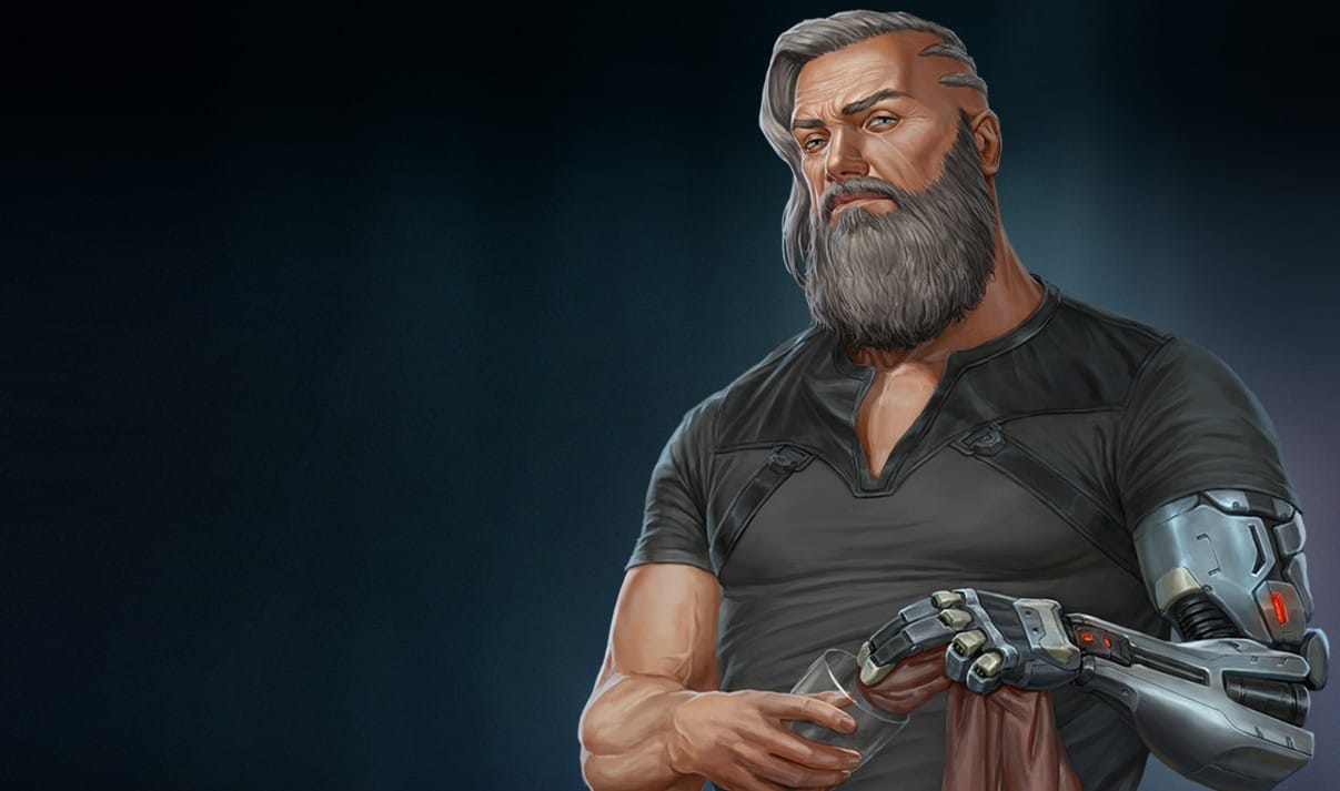 Старый Йет в Gamedec - бывший контрактник