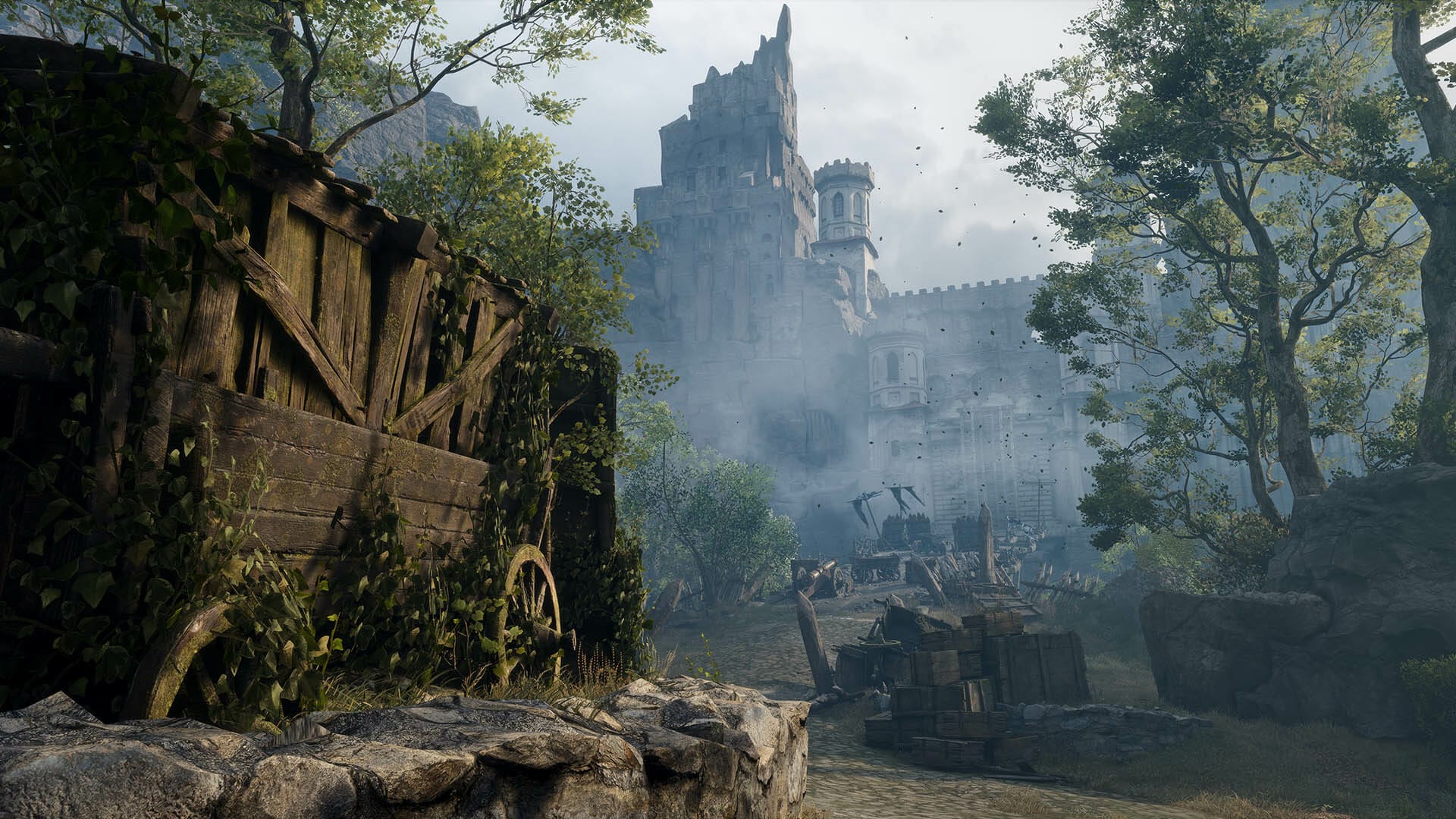 пустая туманная улица в Witchfire