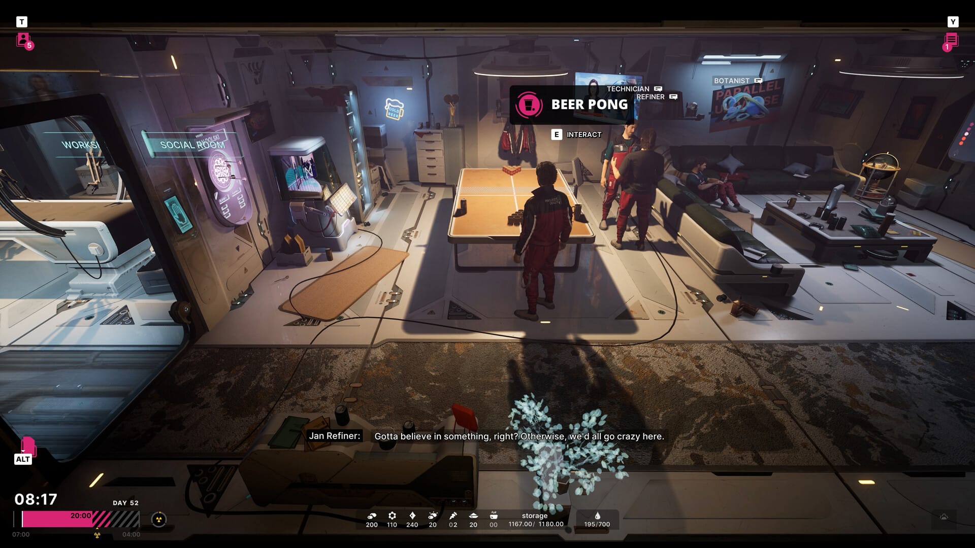 специальная комната персонажей в The Alters