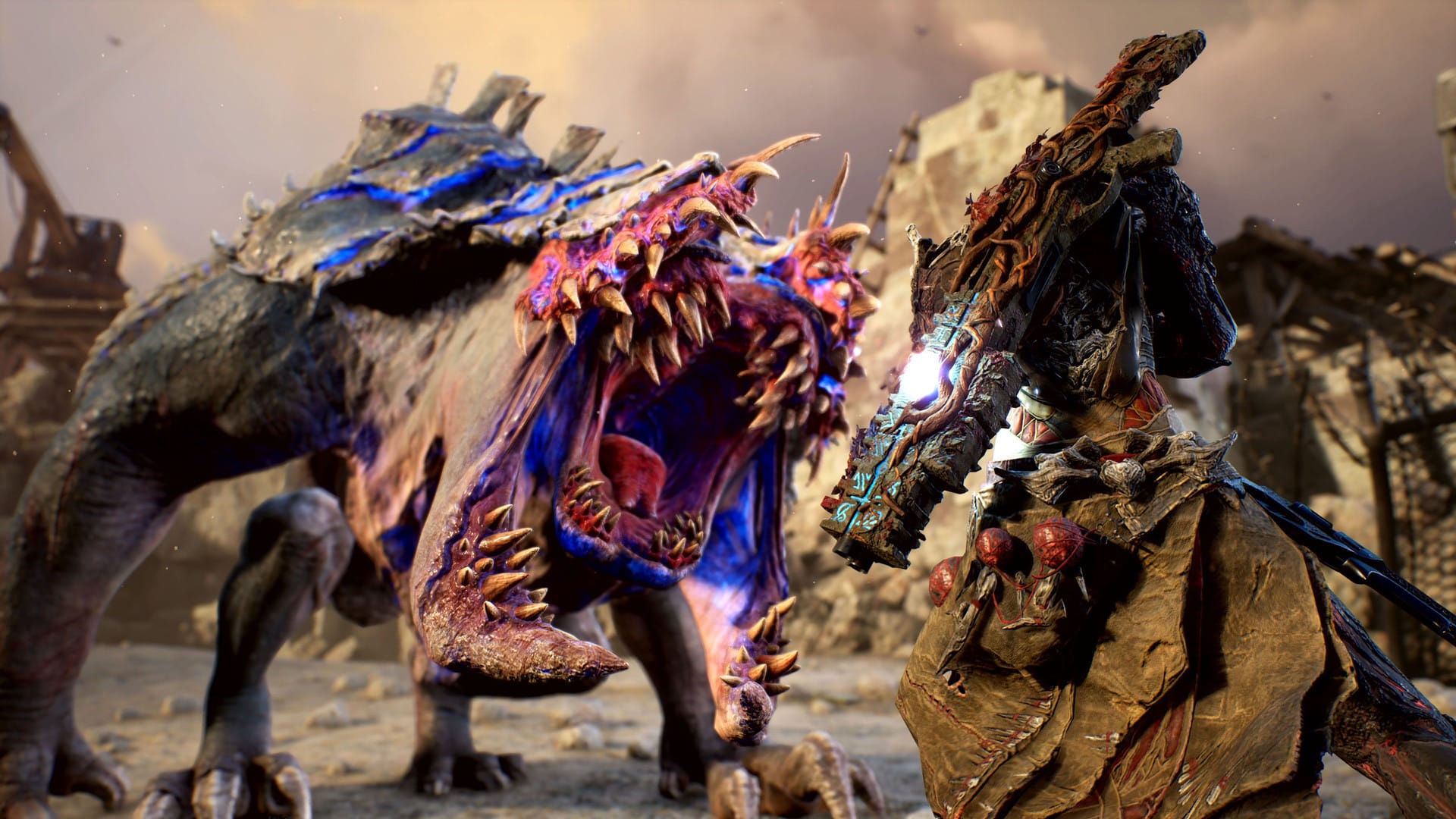 сцена встречи героя и монстра Outriders