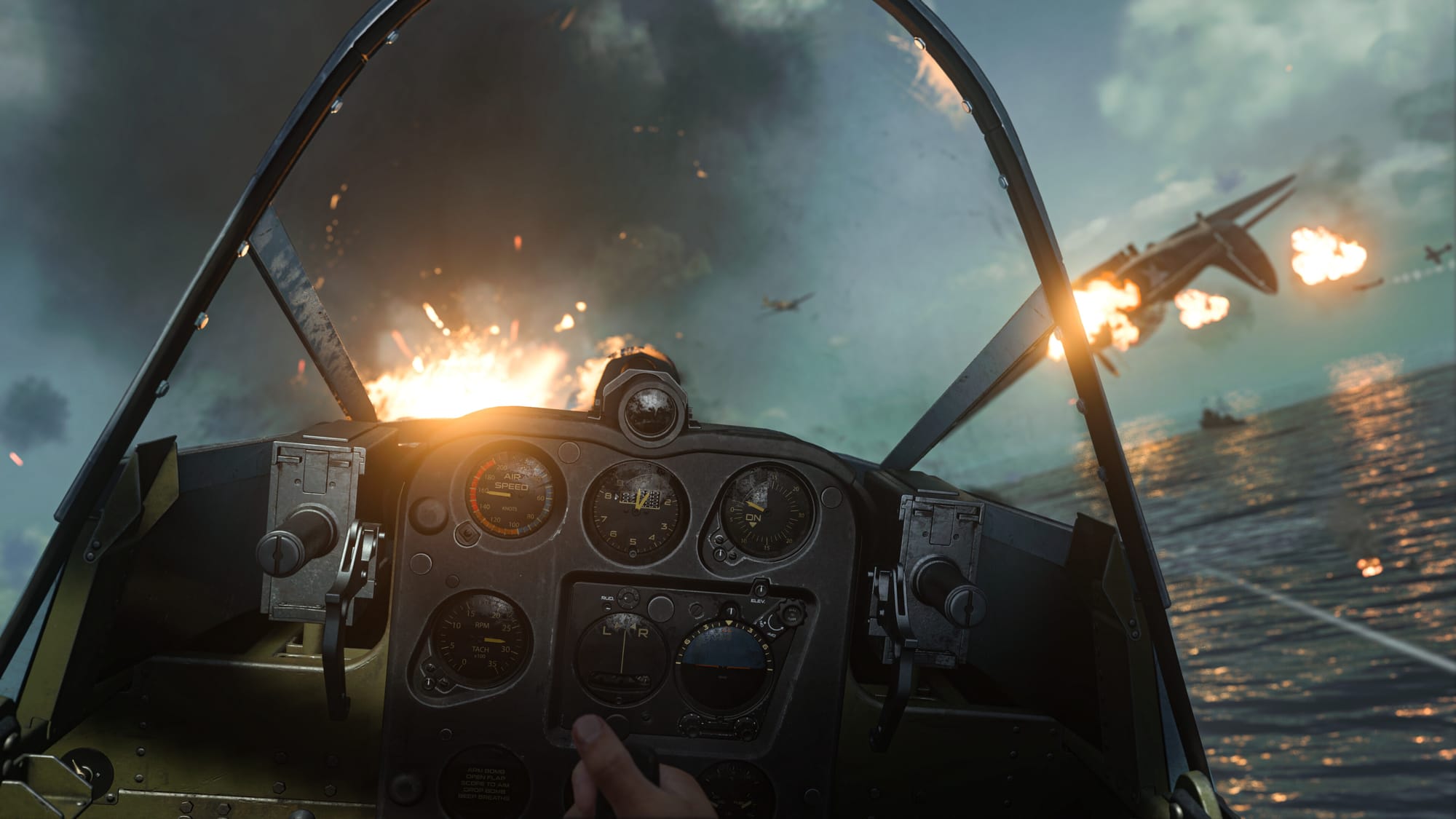 в кабине самолета Call of Duty: Vanguard