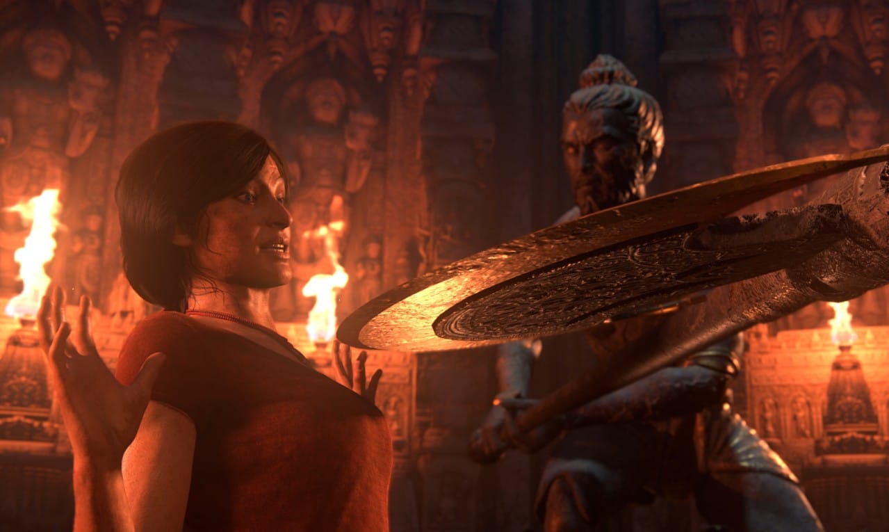 Uncharted: Legacy of Thieves Collection сюжетная сцена голове грозит опасность