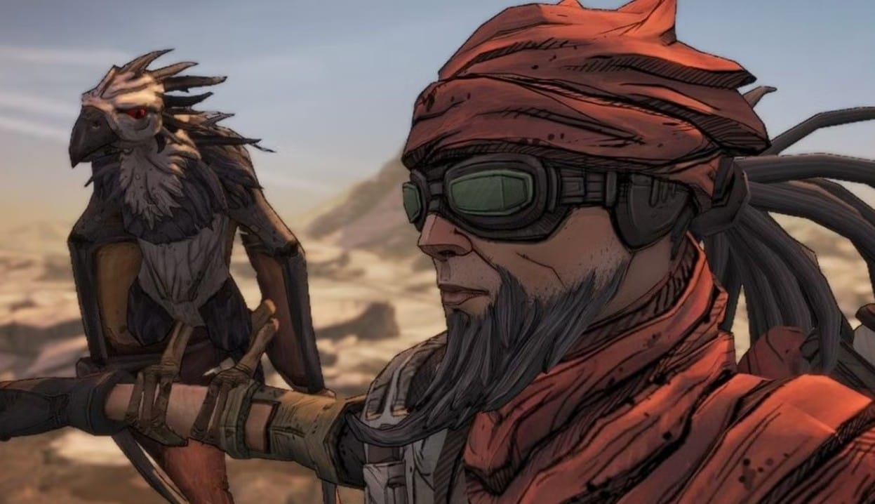 Мордекай с ястребом в Borderlands 3