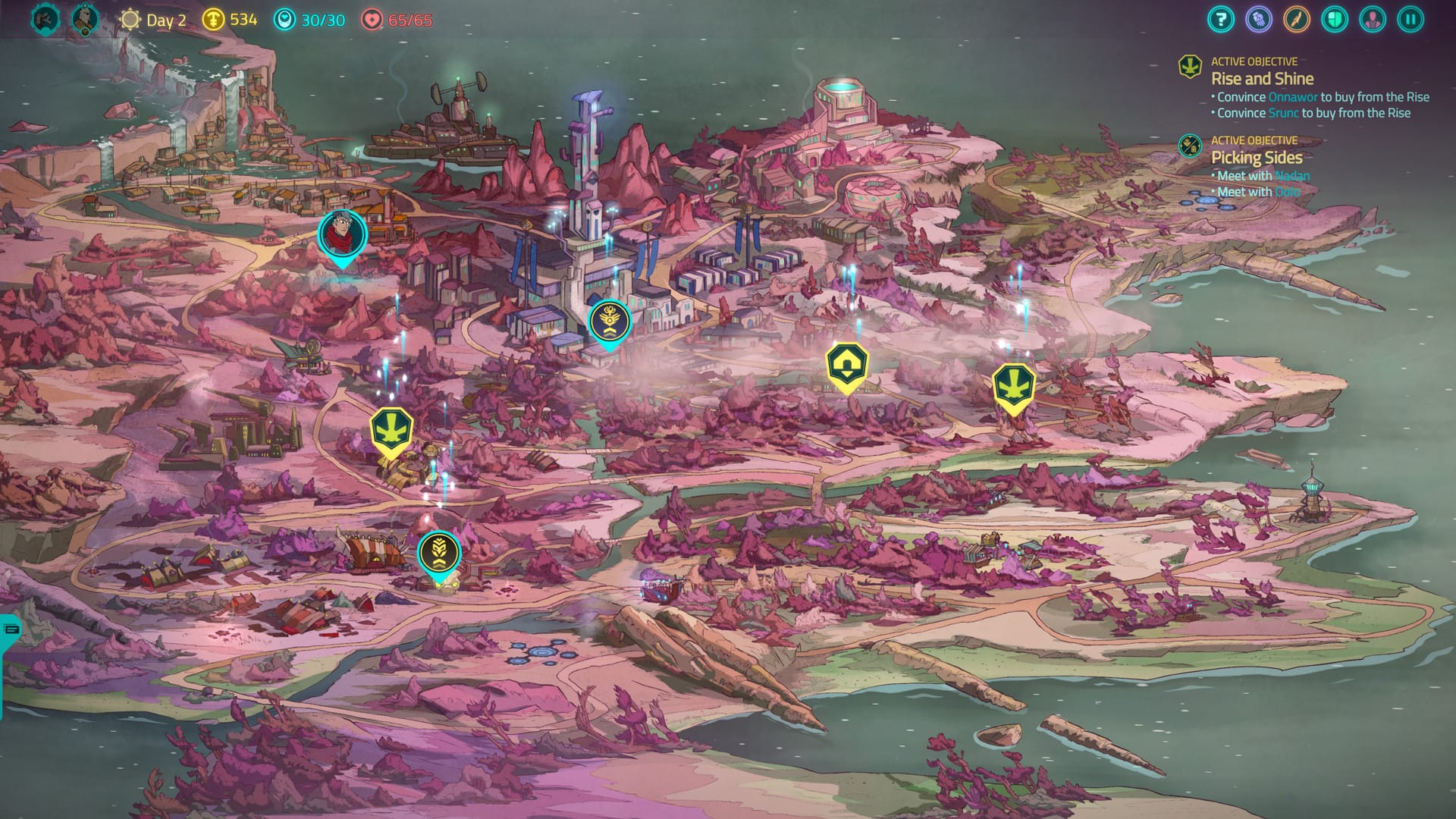 игровая карта Griftlands выглядит красиво