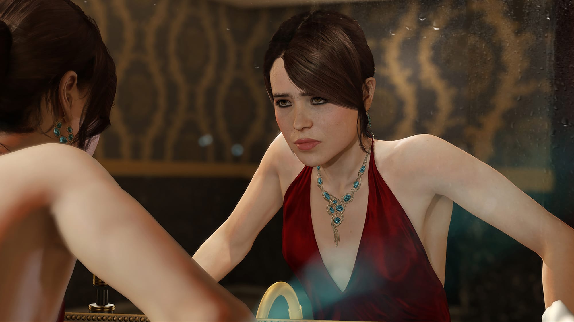 Джоди смотрит в большое зеркало Beyond: Two Souls