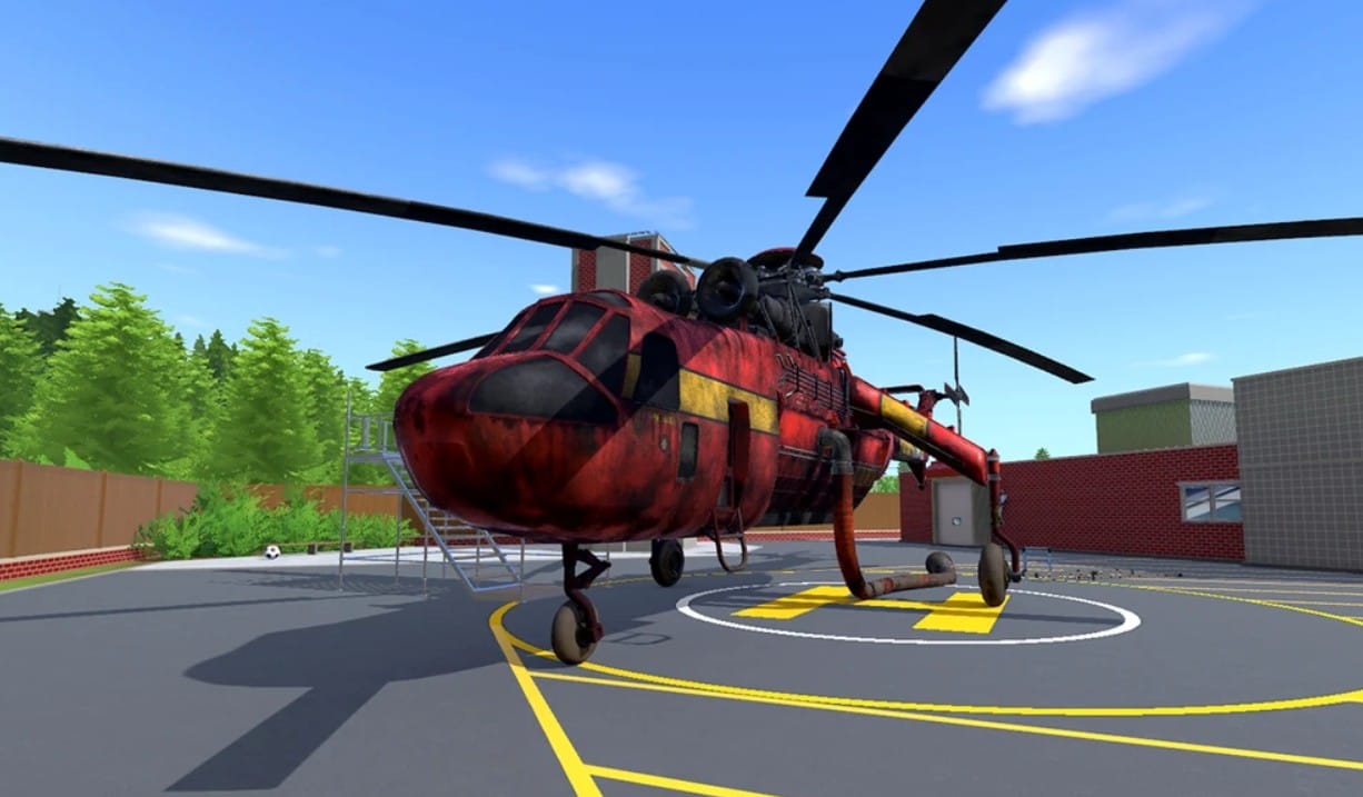 в PowerWash Simulator надо будет отмыть пожарный вертолет