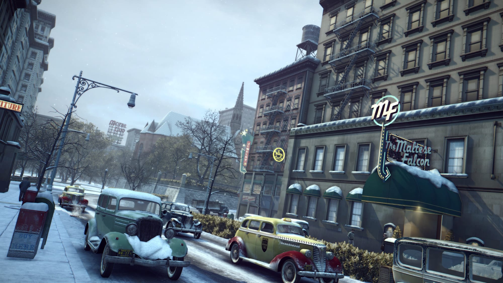 зимний город в Mafia 2: Definitive Edition