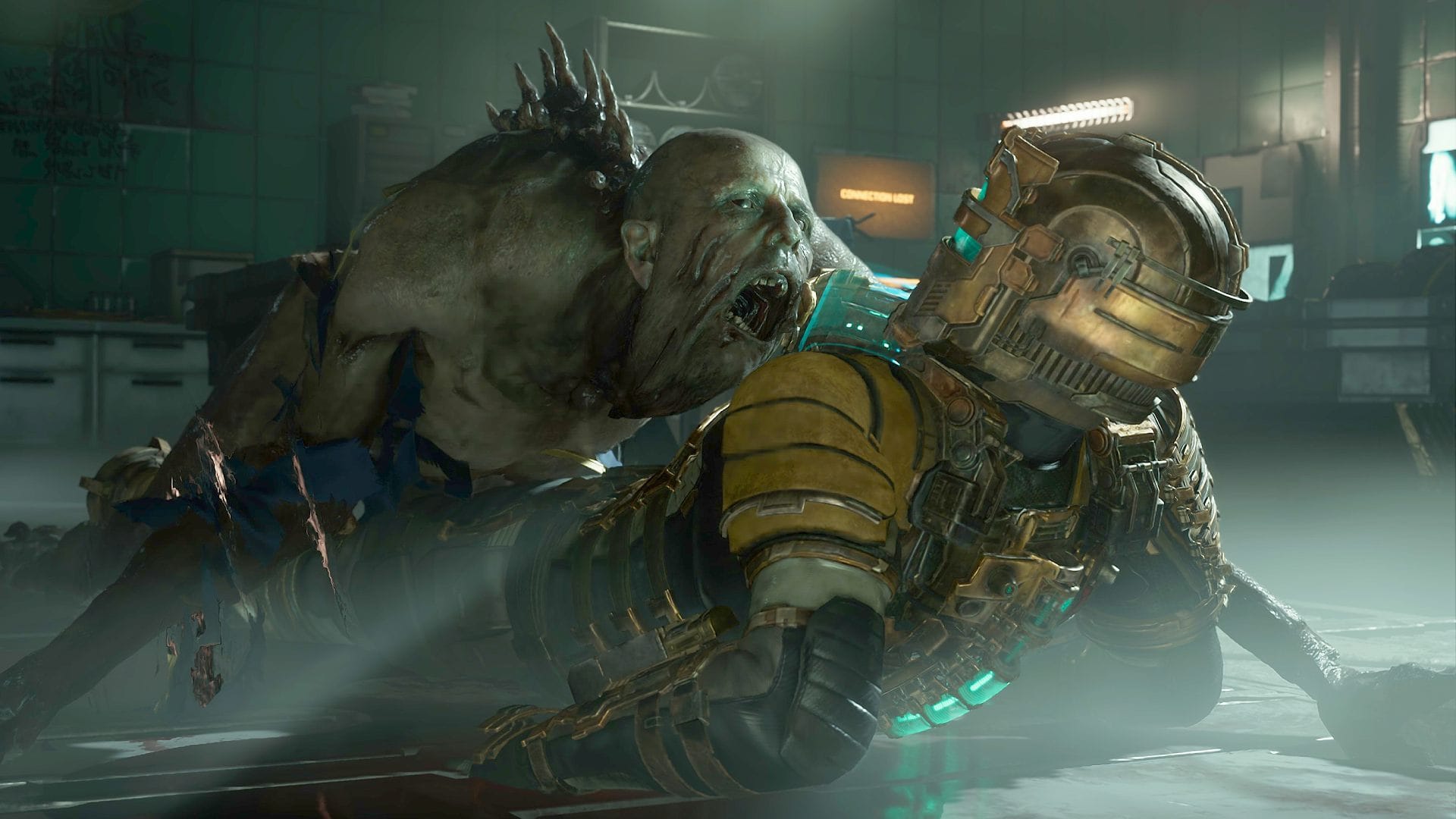 на Айзек Кларк нападает чудовище Dead Space Remake