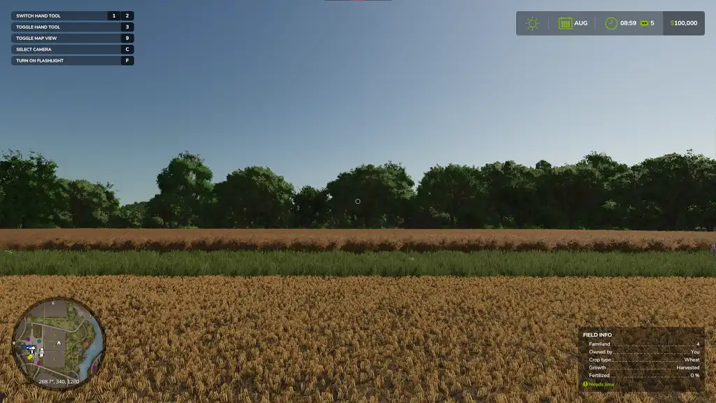 урожай готов к уборке в Farming Simulator 25