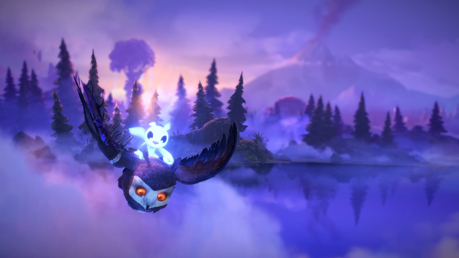 Ори летит на Ку в Ori and the Will of the Wisps