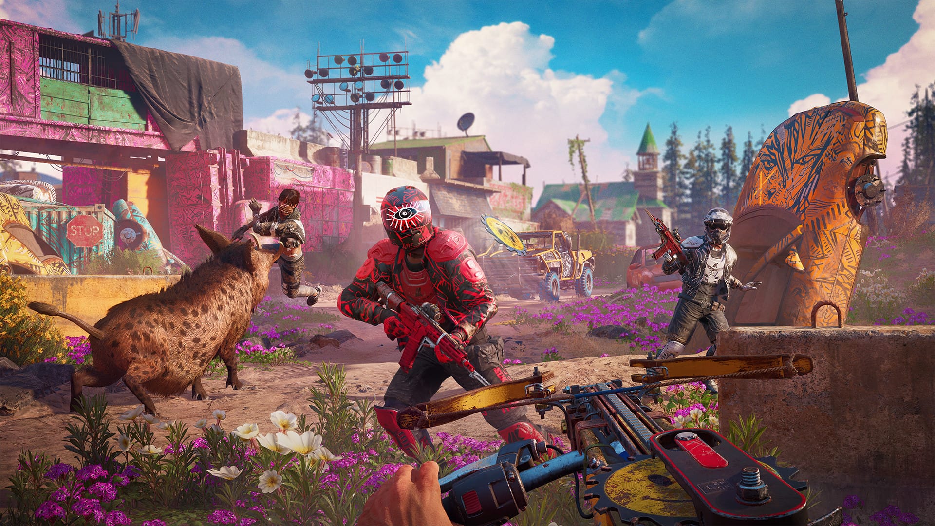герой с арбалетом в Far Cry New Dawn