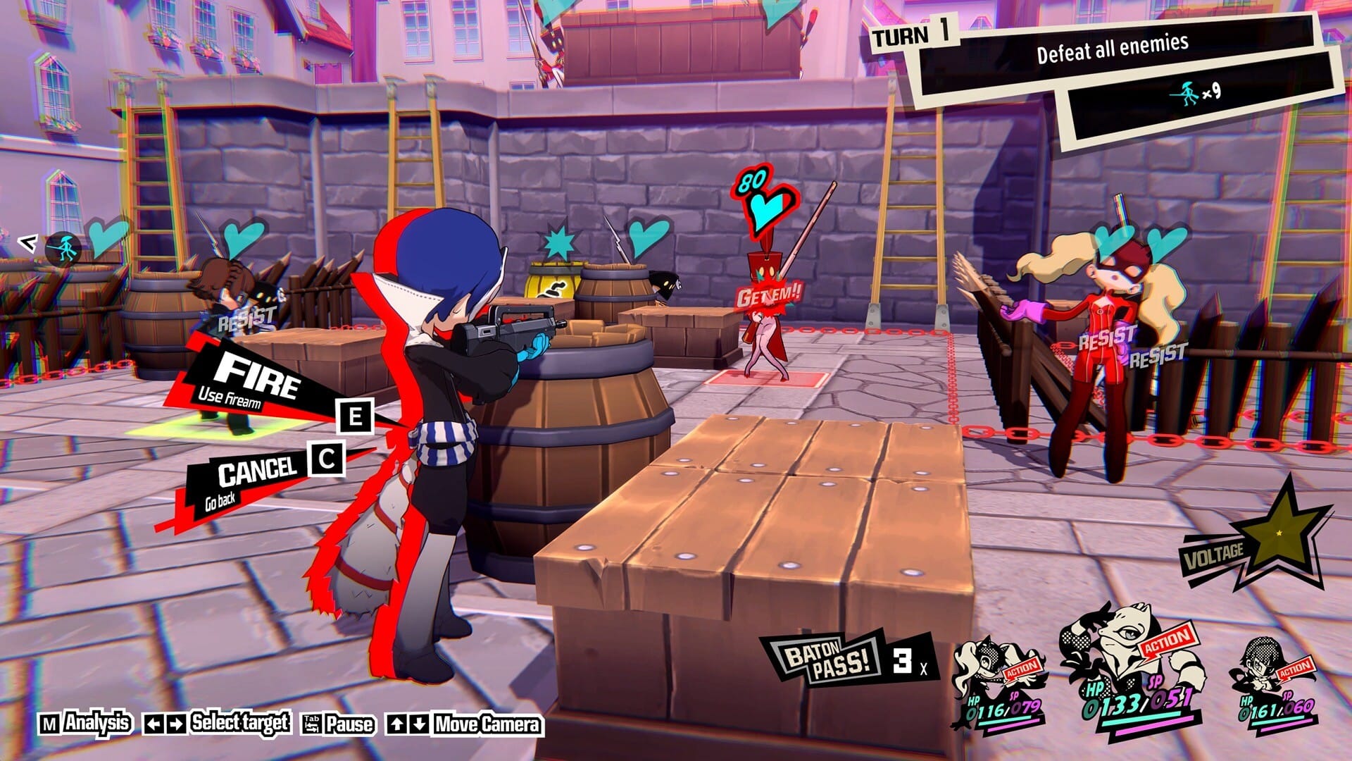 тренировочная стрельба в Persona 5 Tactica