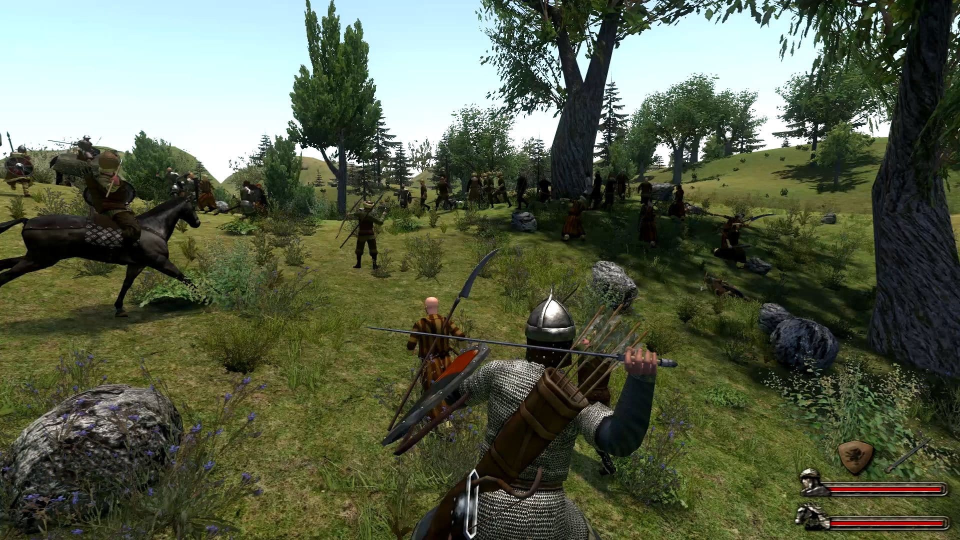 лучник заряжает стрелу в Mount & Blade II: Bannerlord