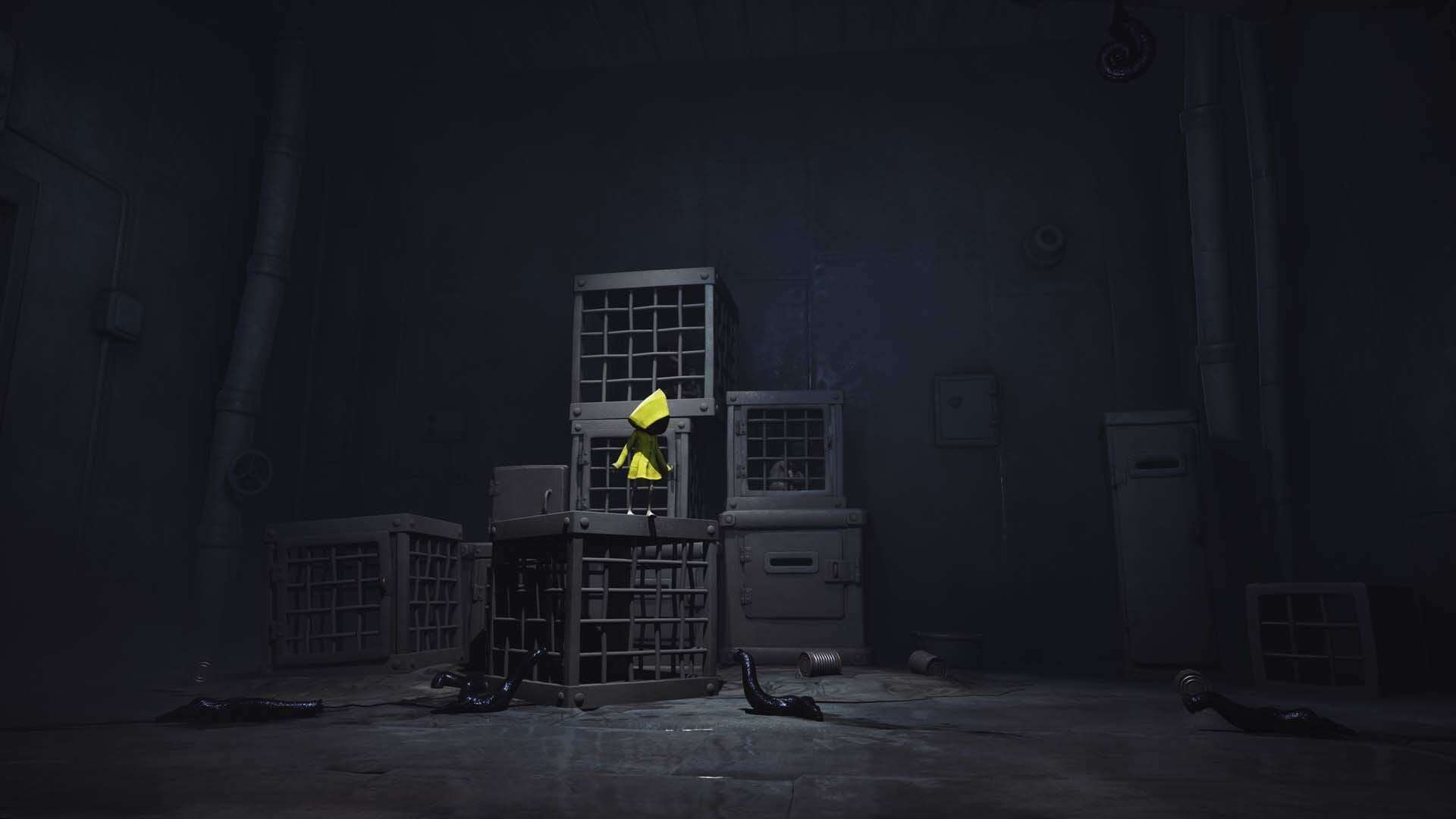 Шестая спасается от пиявок Little Nightmares Enhanced Edition
