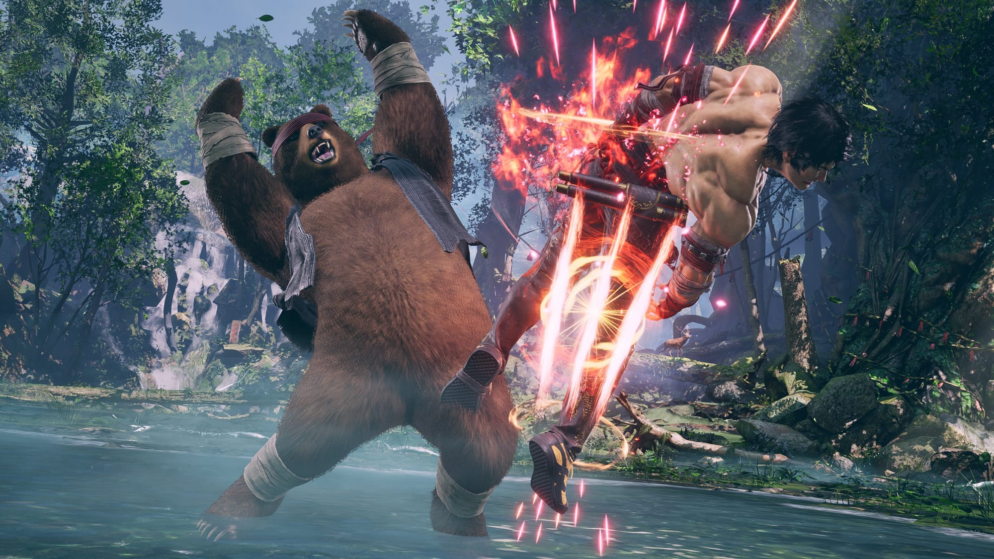 медведь наносит мощный удар вTekken 8