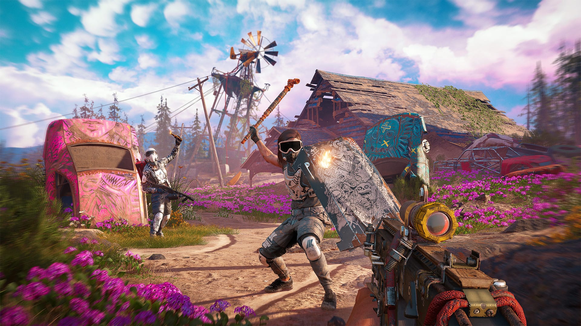 красочный бой в Far Cry New Dawn