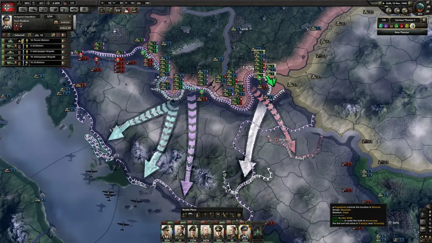 нападение на границы в Hearts of Iron IV