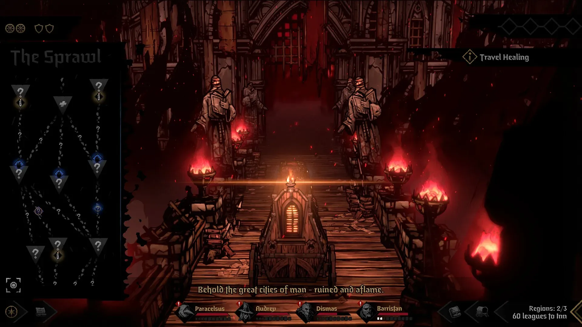 локация в замке в Darkest Dungeon 2
