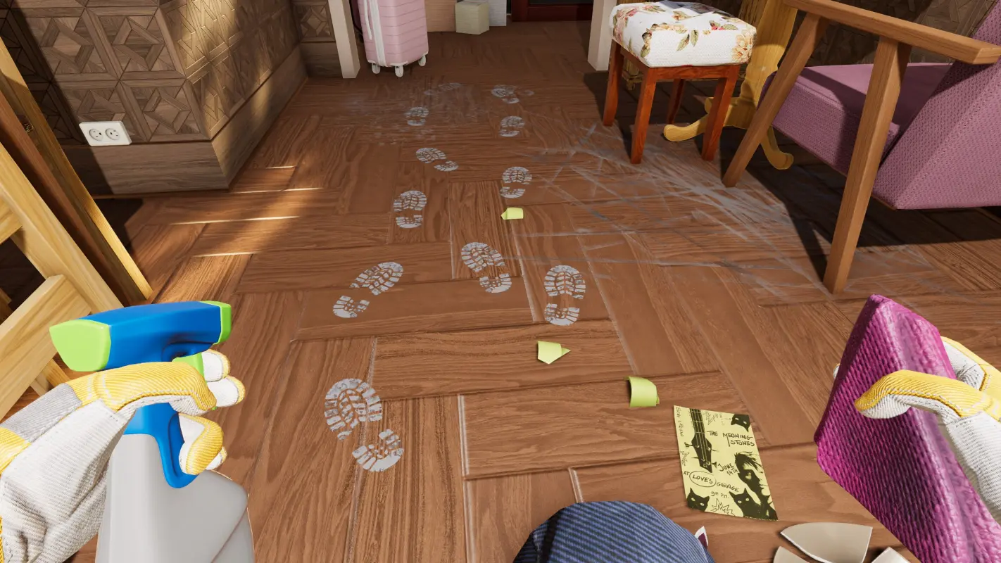 влажная уборка пола в House Flipper 2