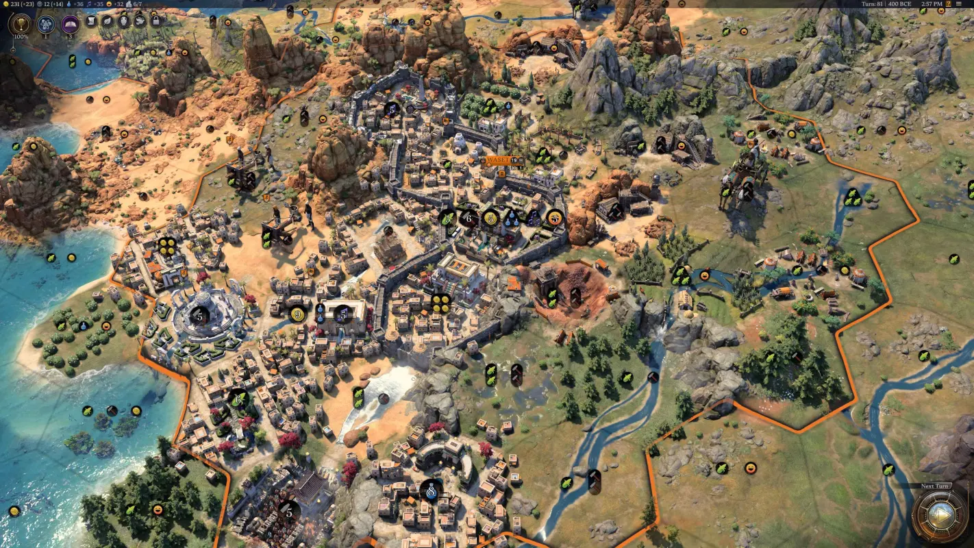 карта Sid Meier's Civilization 7 интерфейс