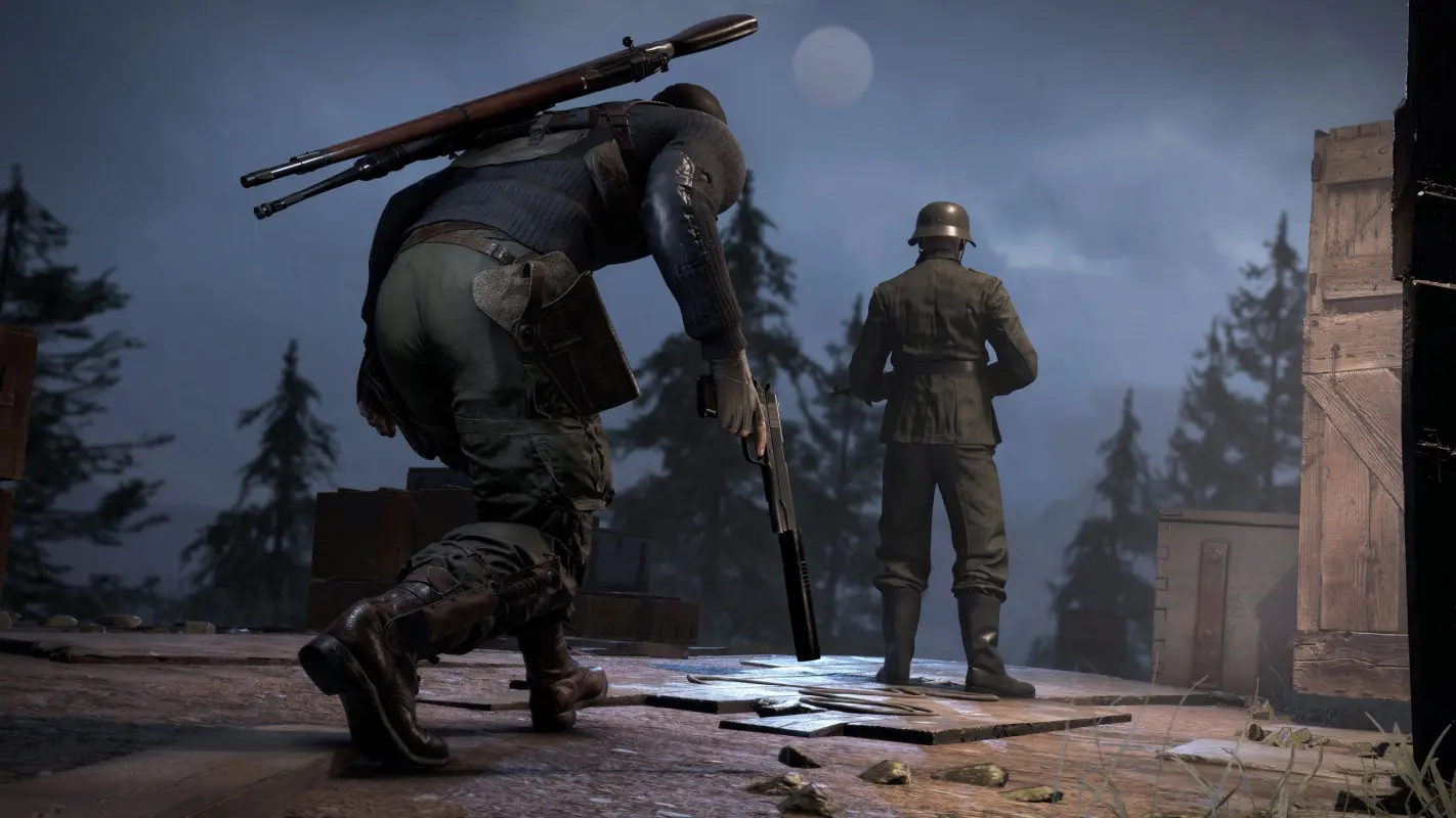 главный герой подходит тихо со спины в Sniper Elite 5