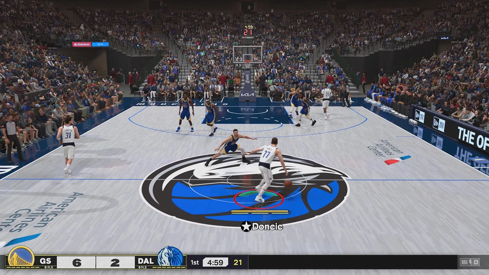 Doncic с мячом в NBA 2K25