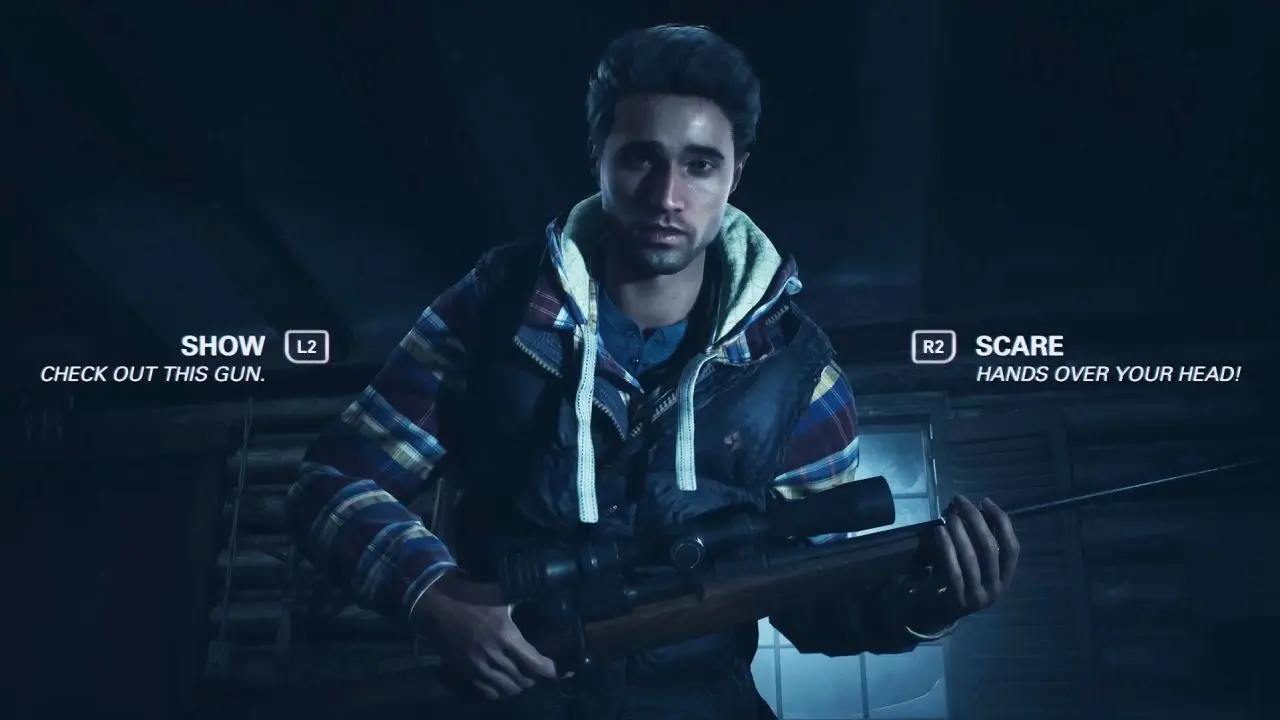 герой со снайперской винтовкой в Until Dawn