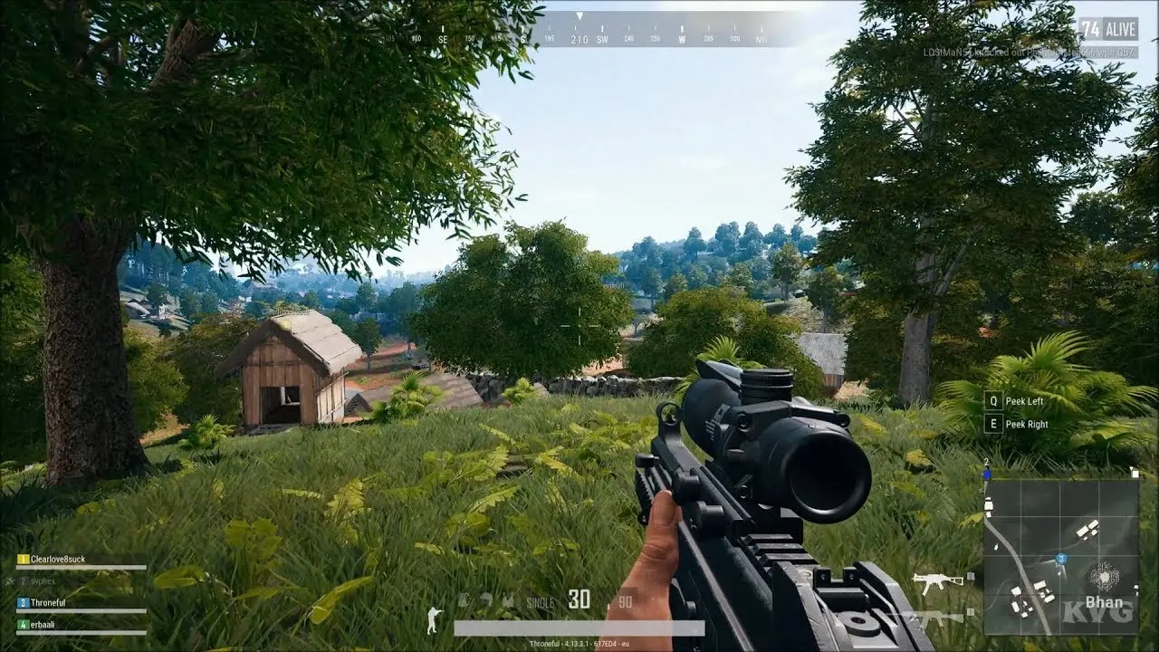 оптический прицел всегда поможет в поиске соперника в PUBG