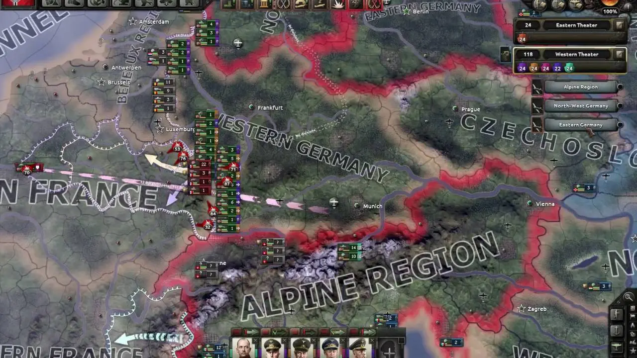 карта Европы вHearts of Iron IV