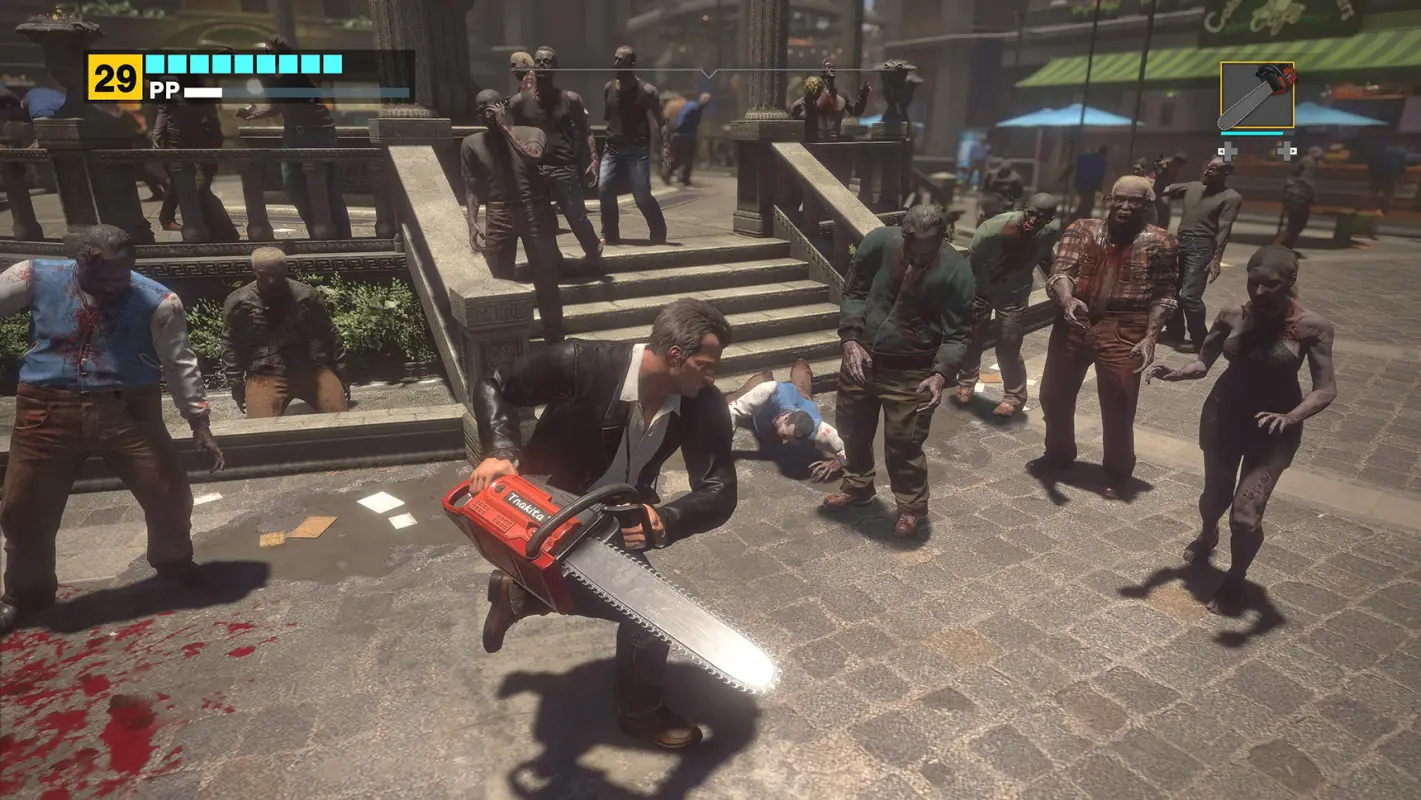Фрэнк Уэст с пилой в Dead Rising Deluxe Remaster