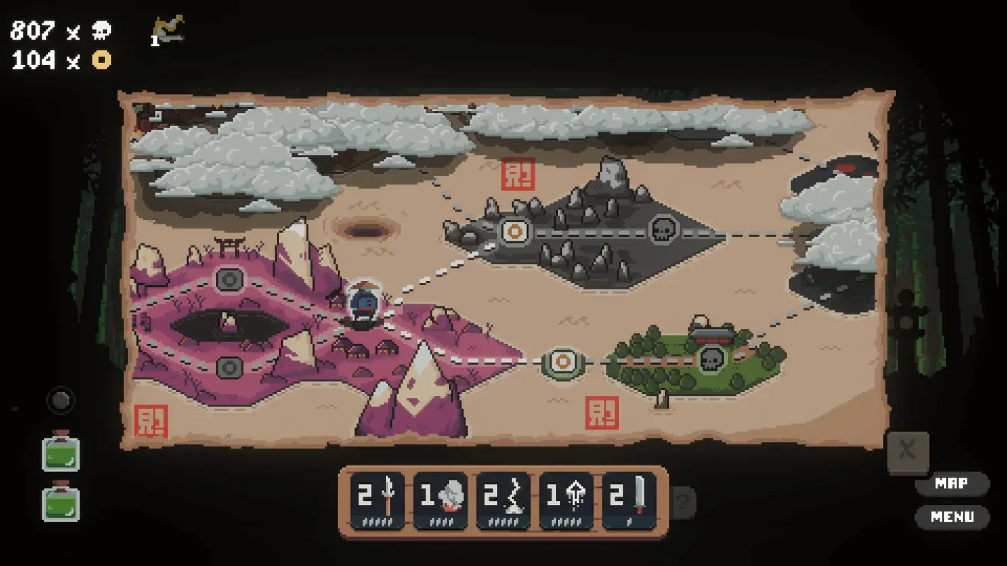 игровая карта в Shogun Showdown