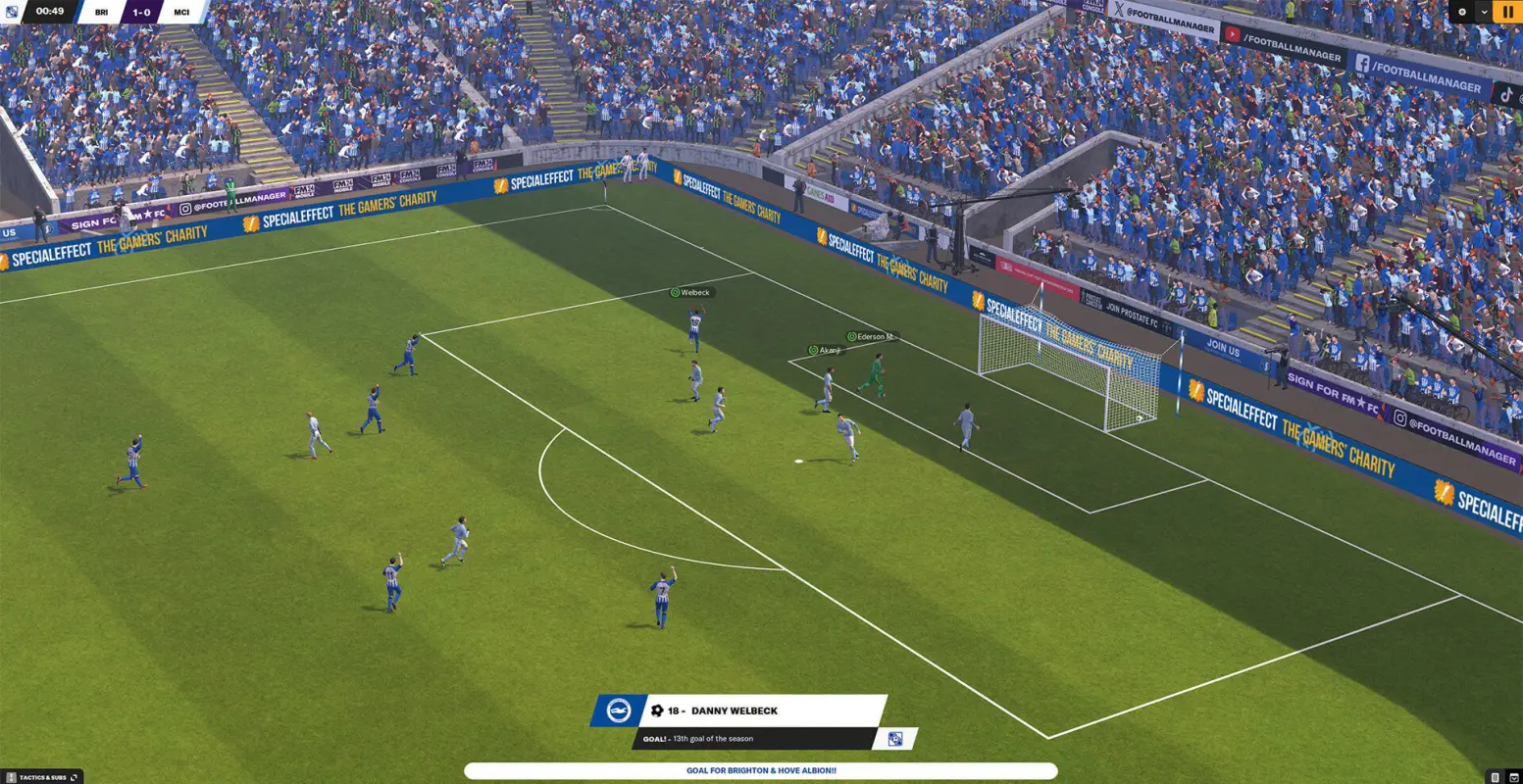 футболист забил гол в Football Manager 2024