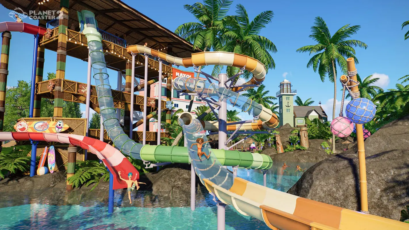 открытый аквапарк в Planet Coaster 2