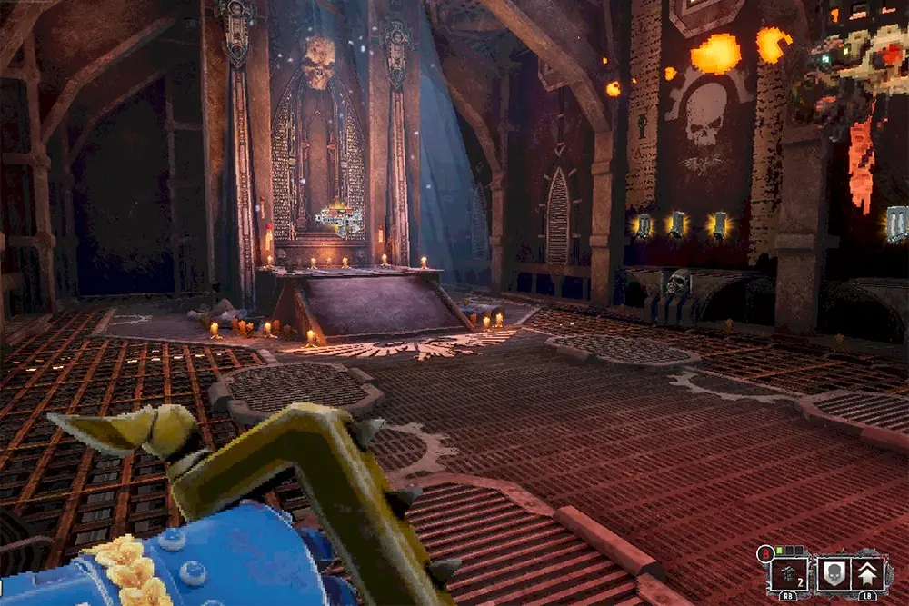 на троне лежит новое оружие Warhammer 40,000: Boltgun