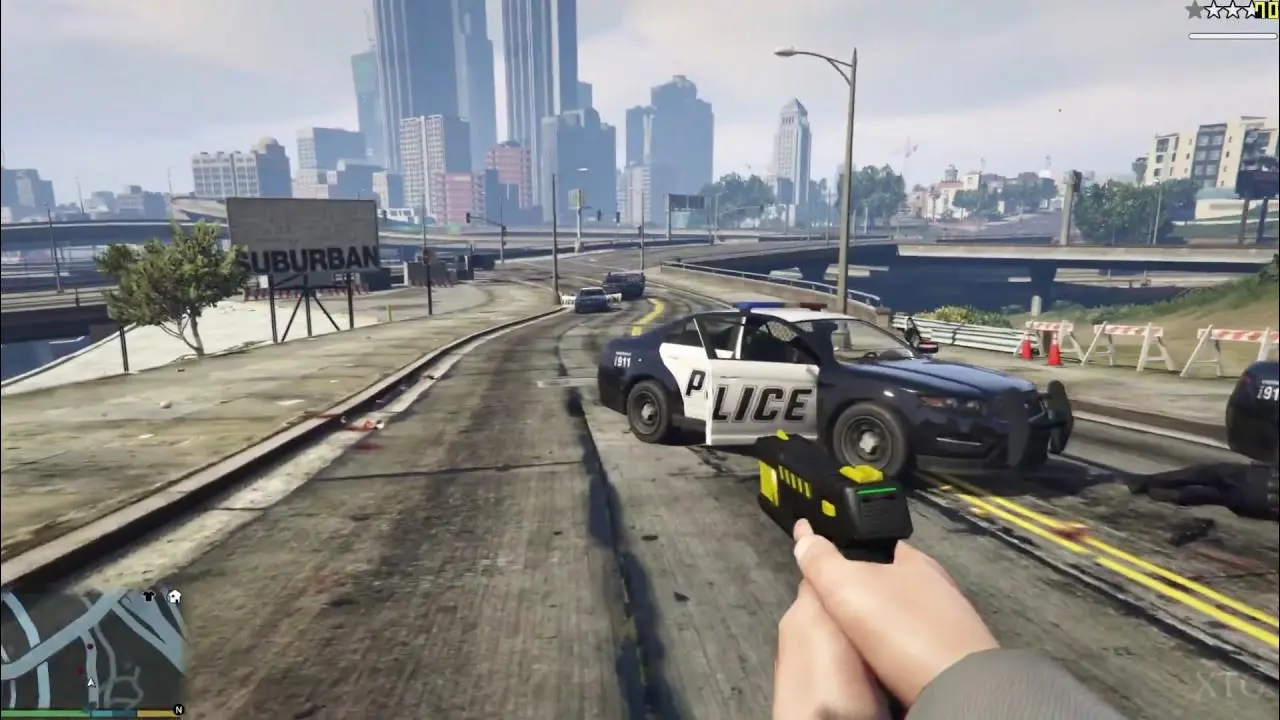 перестрелка с копами в Grand Theft Auto V