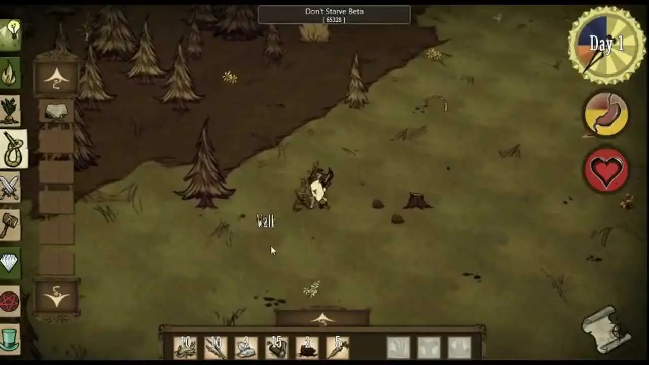 герой в лесу в Don't Starve Together
