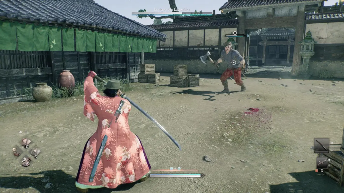 меч против топора в Rise of the Ronin