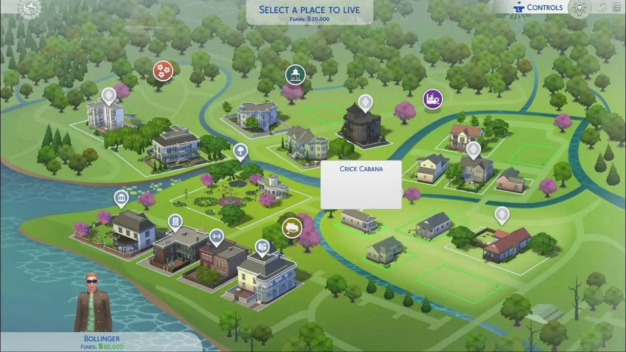 городок на карте в The Sims 4