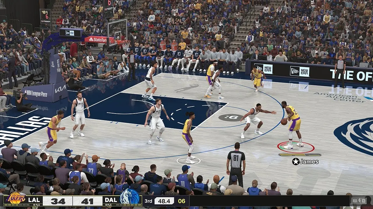 James готов бросить трехочковый в NBA 2K25