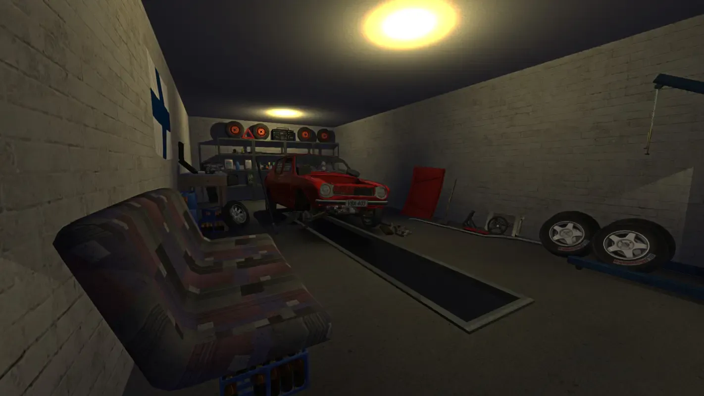 гараж с эстакадой в My Summer Car