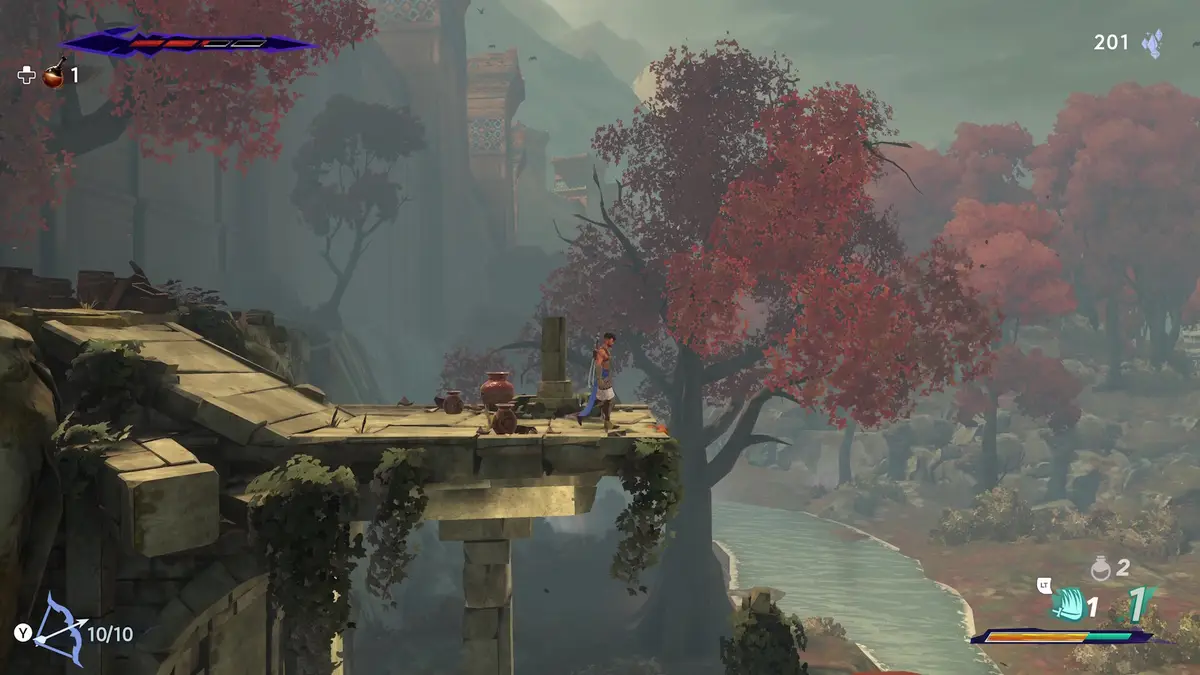 герой идет по разрушенному мосту Prince of Persia The Lost Crown