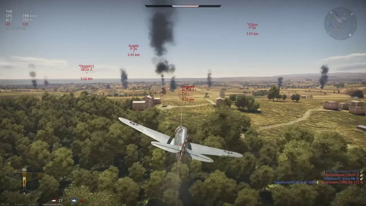самолет скидывает авиабомбы в War Thunder