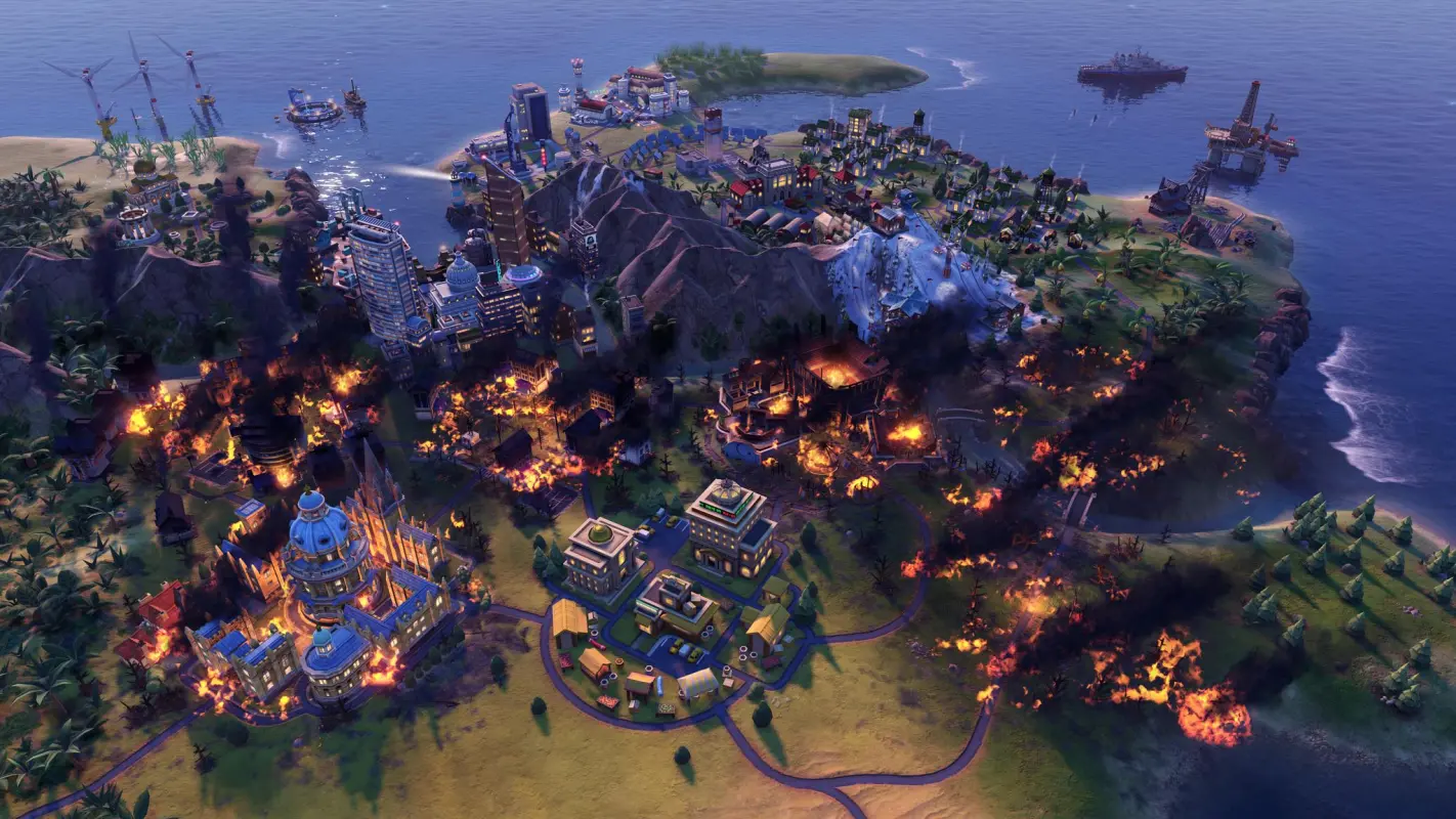 город в огне в Sid Meier's Civilization 7