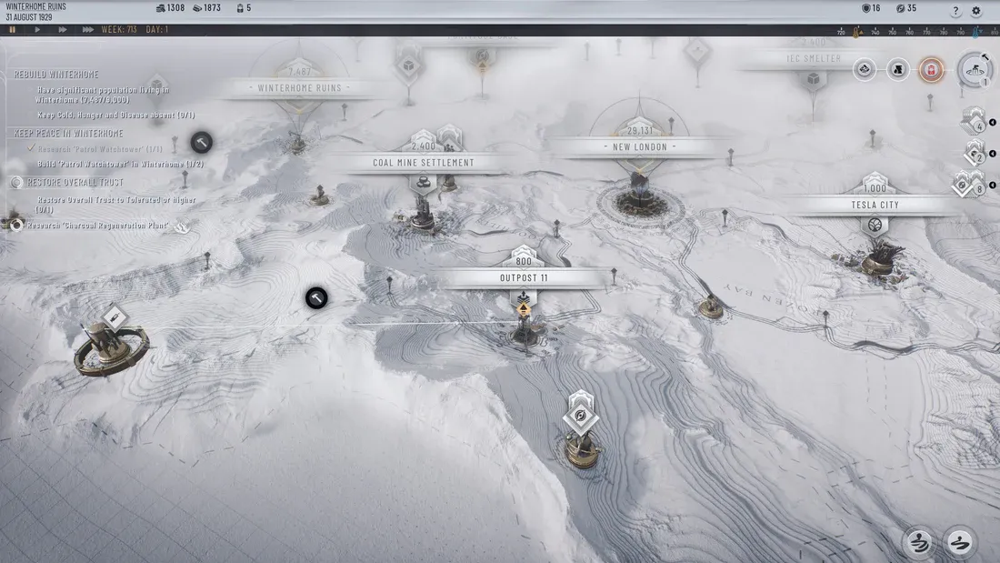 карта в Frostpunk 2 интерфейс 