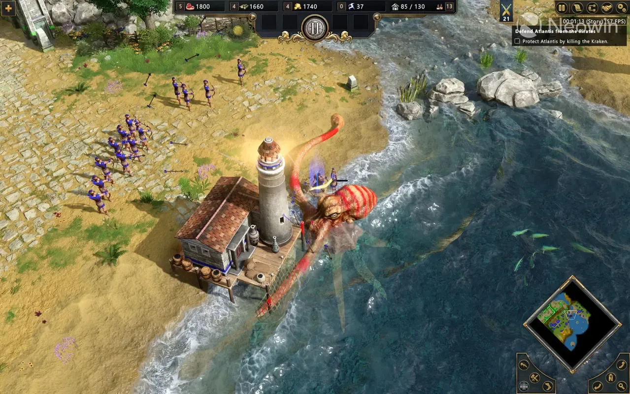 нападения омара на маяк в Age of Mythology: Retold
